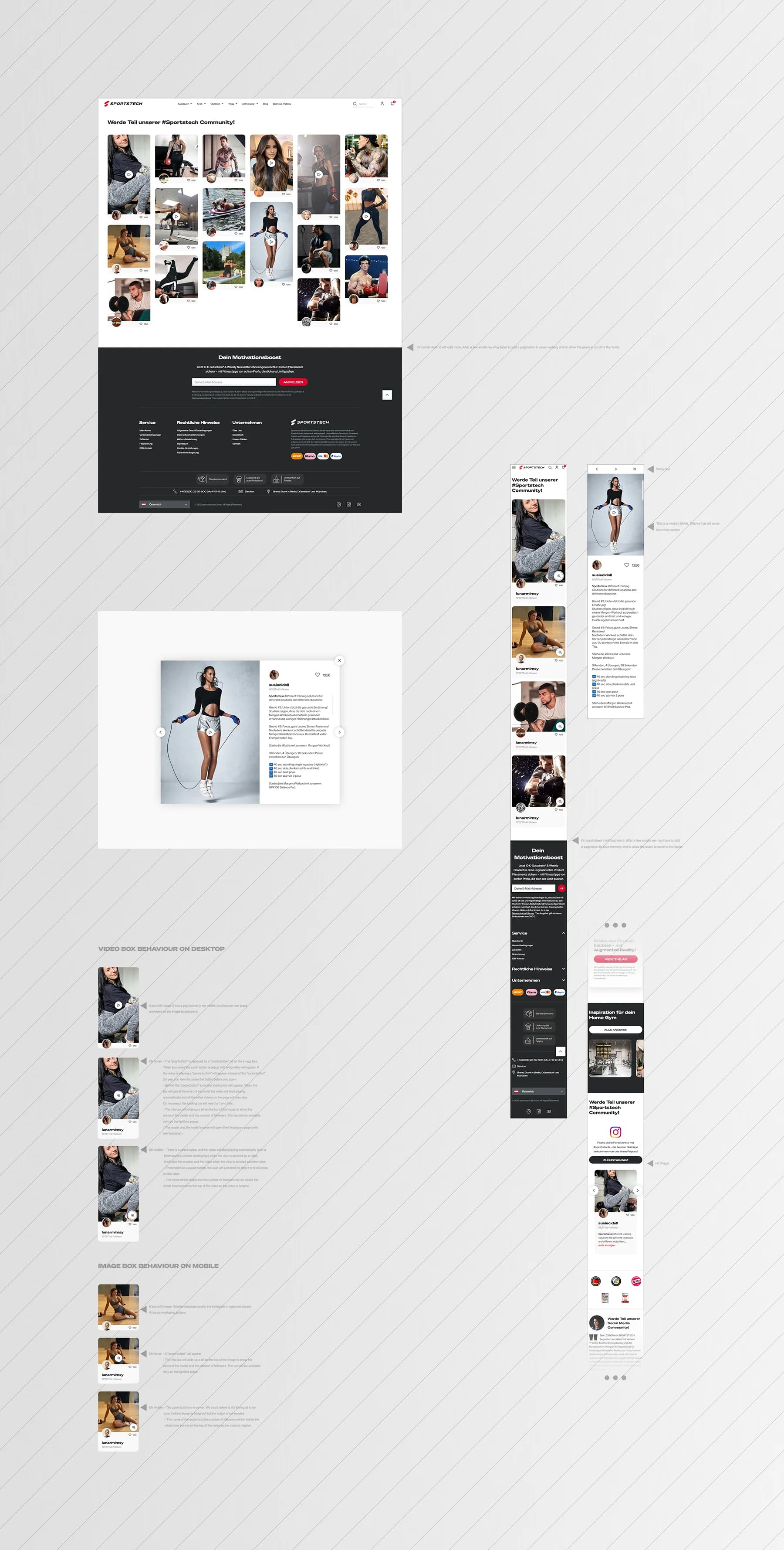 Instagram Community Feed — UI / UX Design & Frontend Development project by Level UI for Sportstech